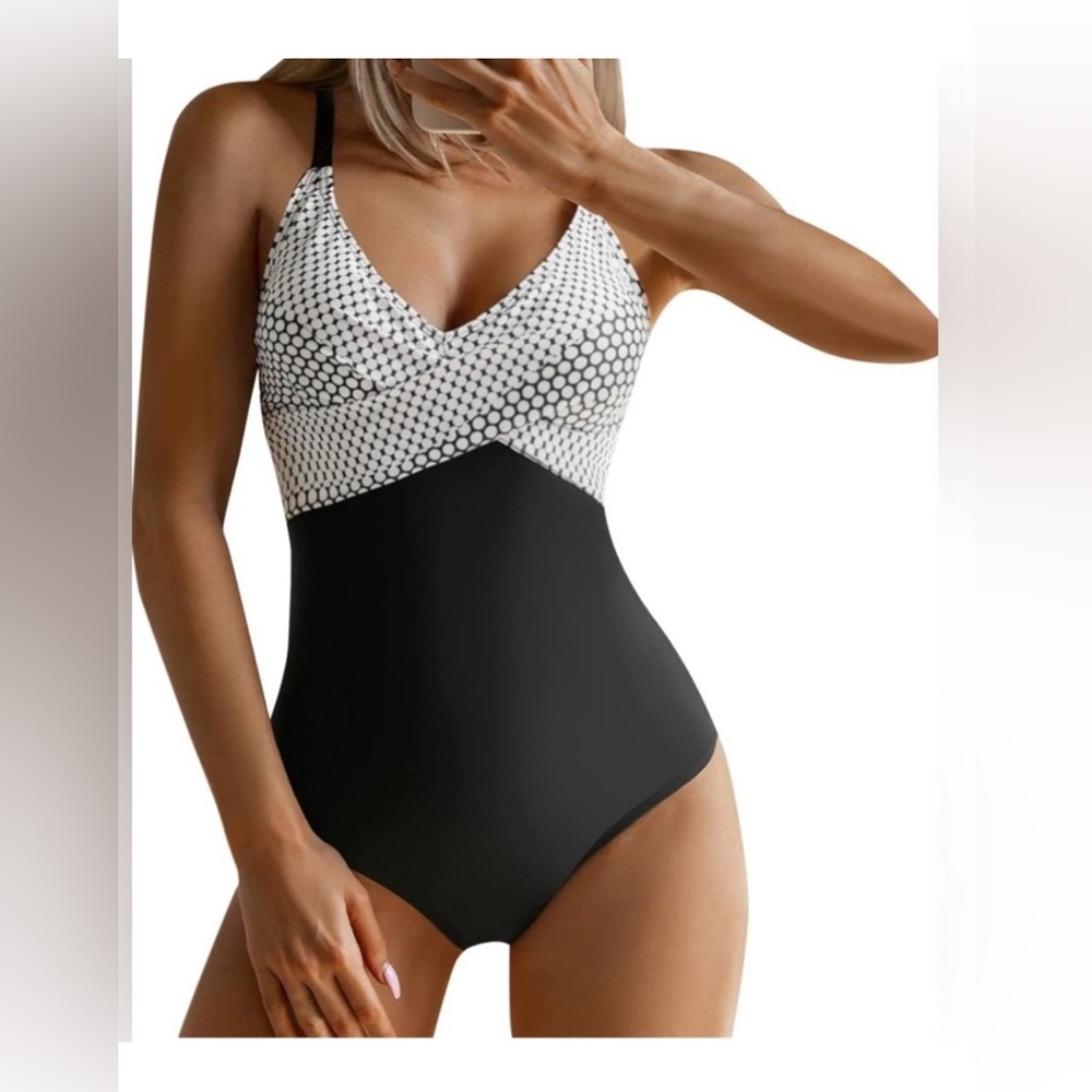 Black and White One piece swimsuit